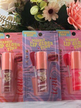 ioni Butter Bae Marble Lip Gloss Tint Set of 3 Caramel Toffee Butterscotch New